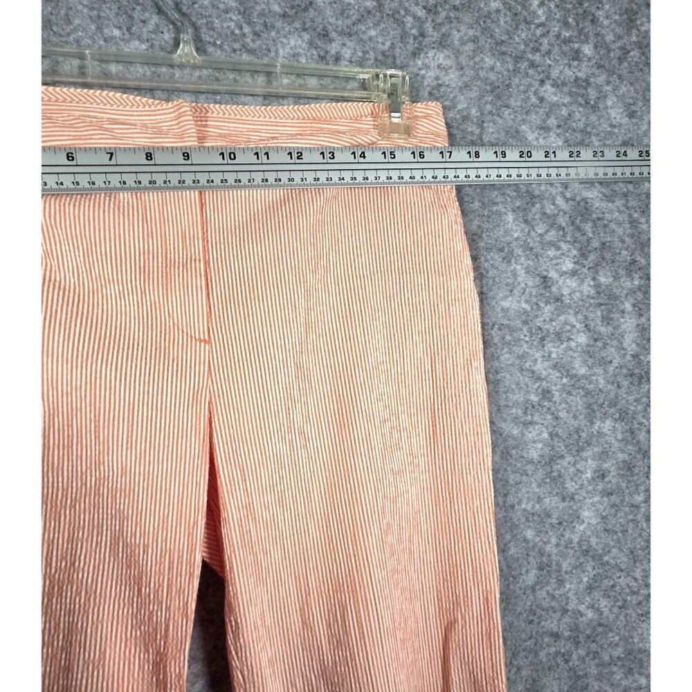 Real Clothes Women's Casual Pants Peach and white stripes cropped Size 12 - Picture 3 of 8